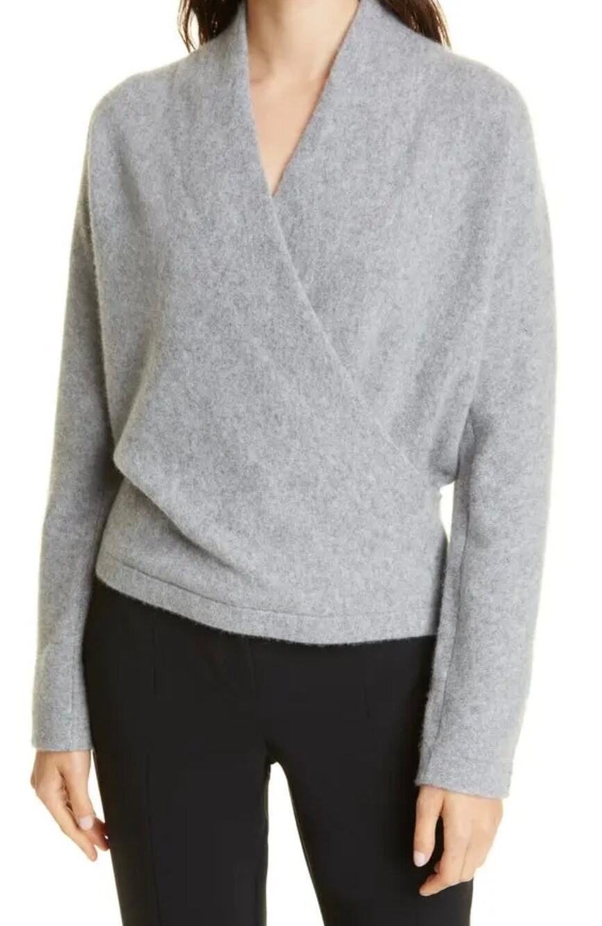 Vince Wrap Front Cashmere Pullover Sweater Size Small